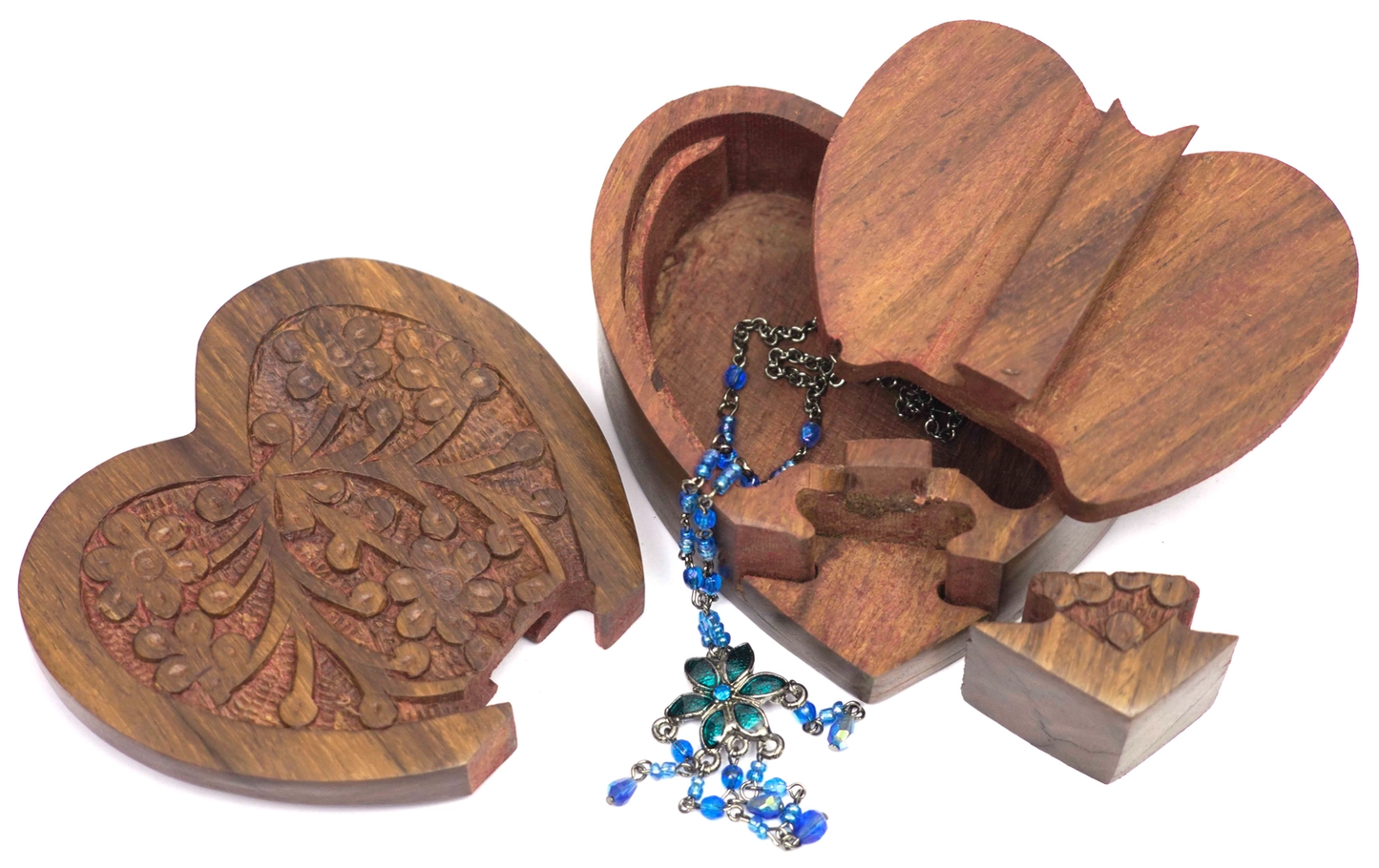 Wood Heart Puzzle Box