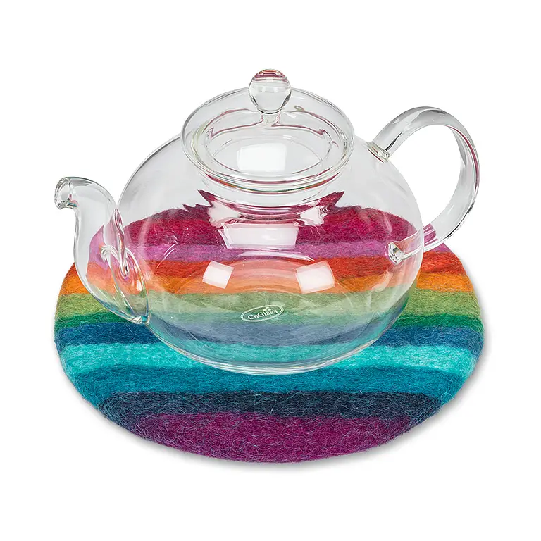 Rainbow Stripe Felt Trivet