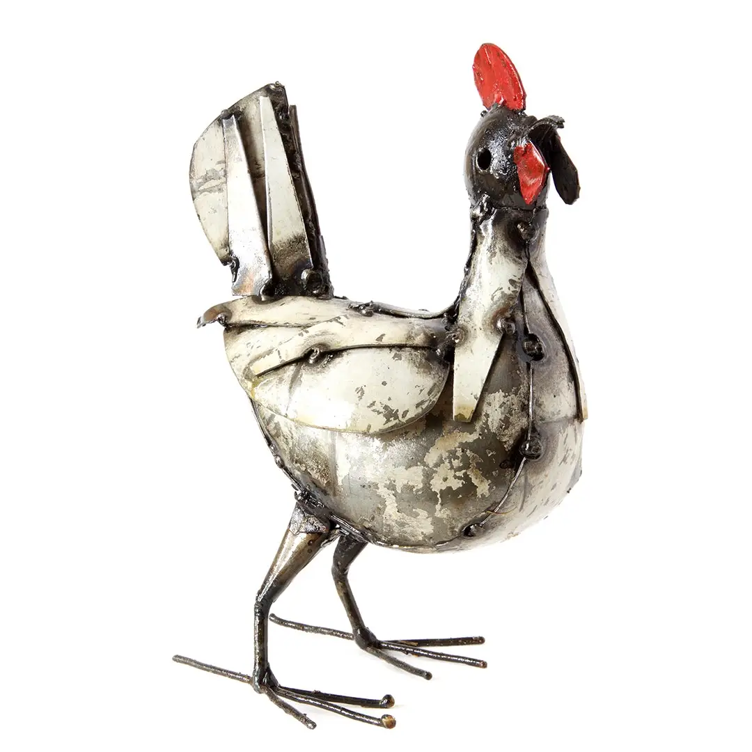 Sm Recycled Metal Hen