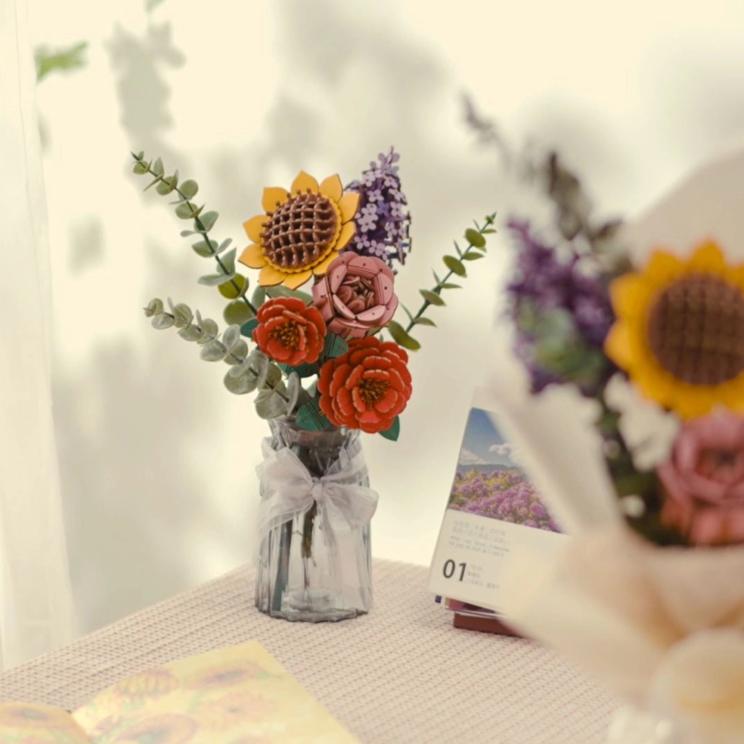 3D Wooden Flower Bouquet Puzzle