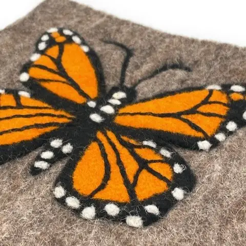 Felted Trivet Monarch Butterfly