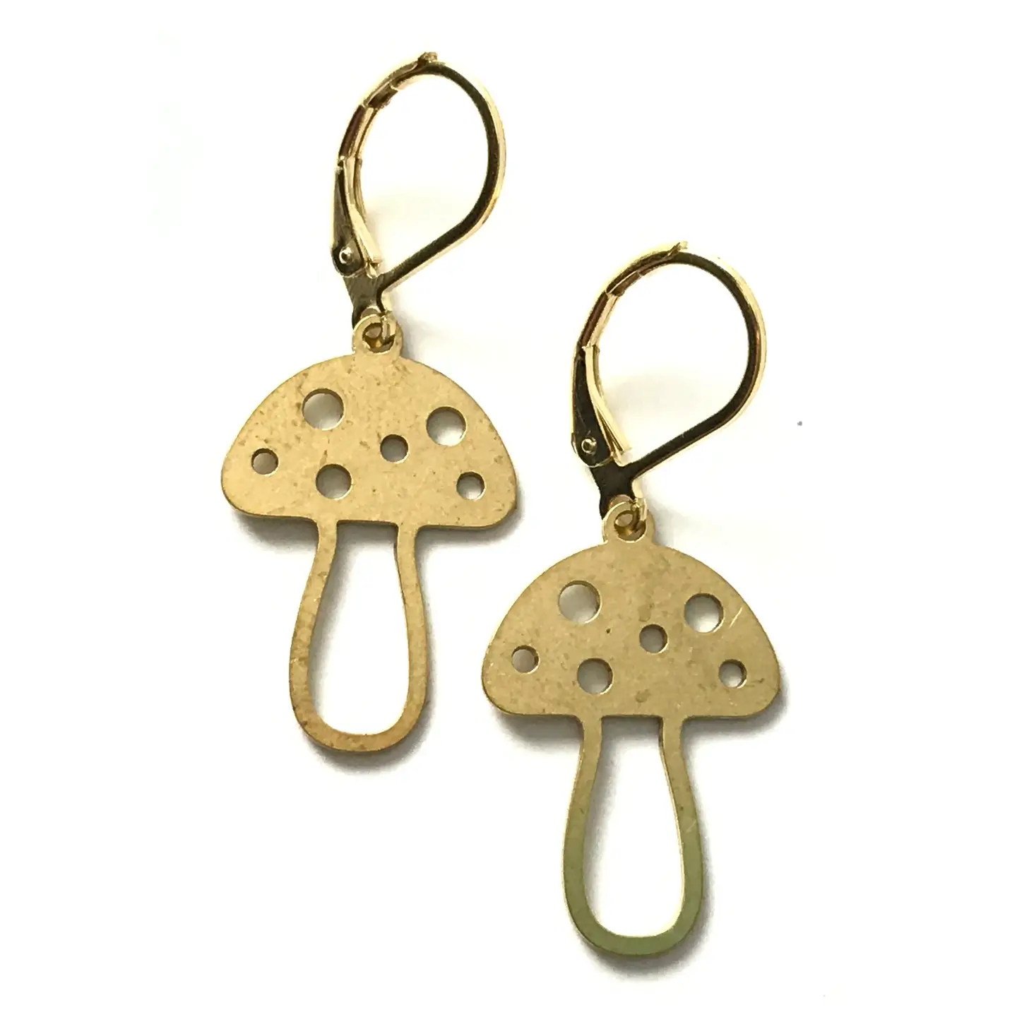 Brass Mushroom Earrings