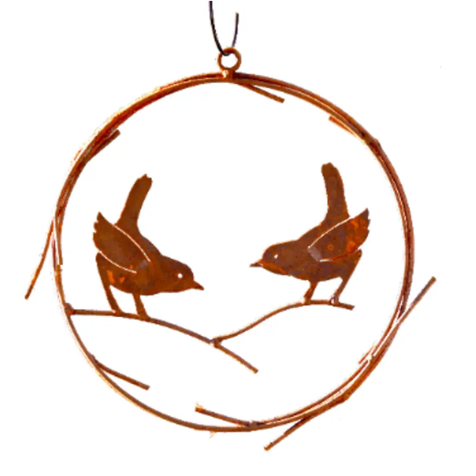 Two Birds on Wire Wreath