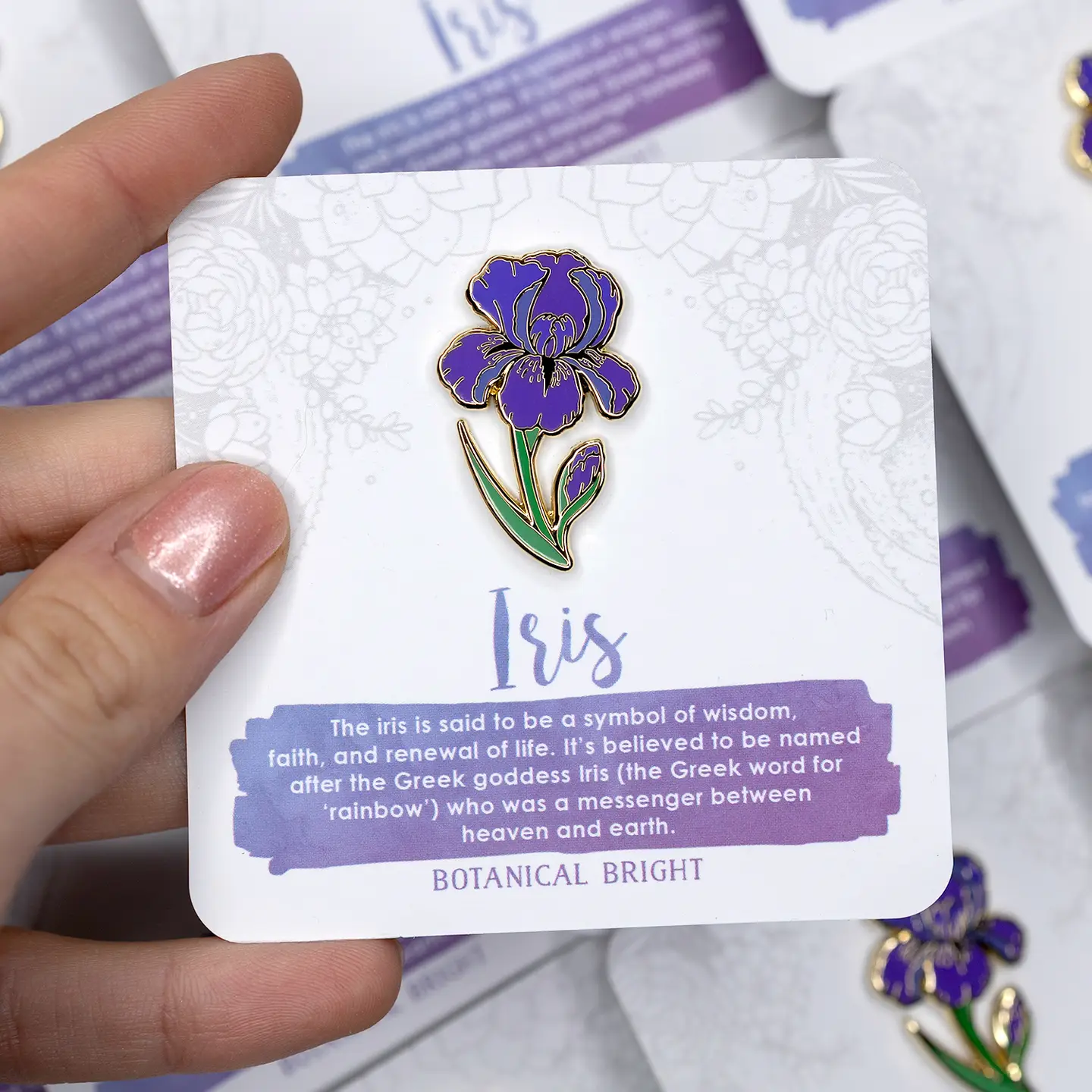 Iris Enamel Pin