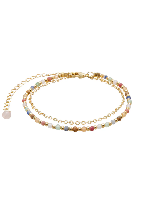 Peace & Love Gold Healing Bracelet