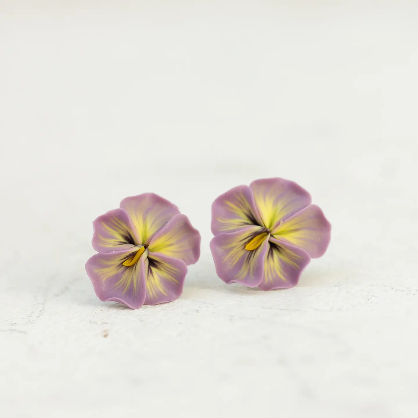 Pastel Pink Pansy Earrings Stud Earrings - Flower Jewelry