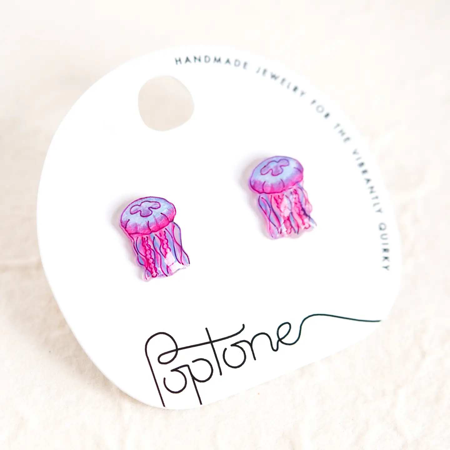 Pink/Blue Jellyfish Stud Earrings