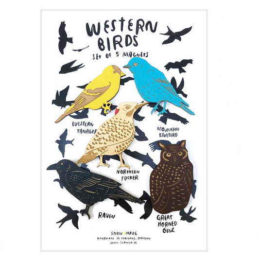 Western Bird Magnets Set of 5