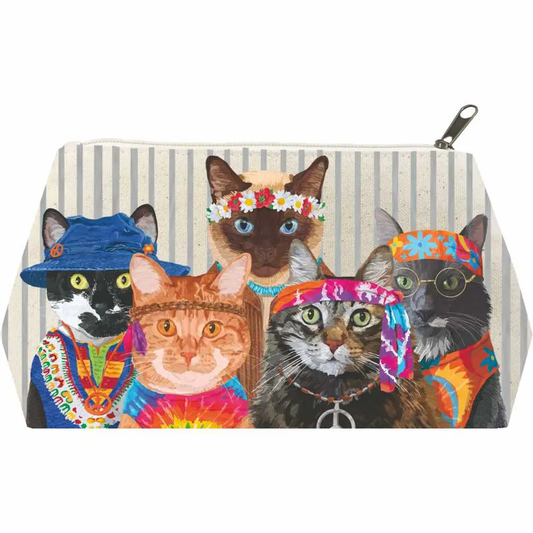 Canvas Cosmetic Bag Groovy Cats