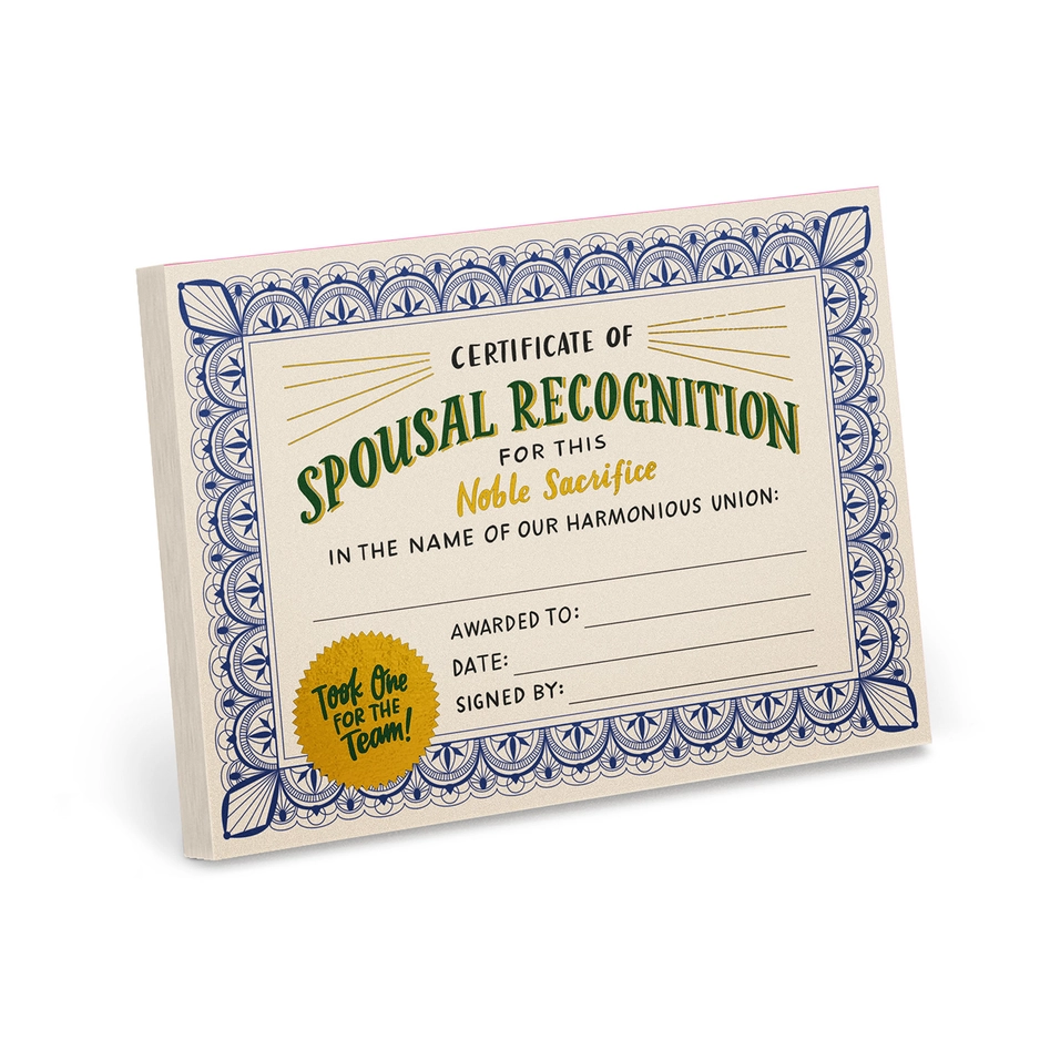 Spousal Recognition Notepad