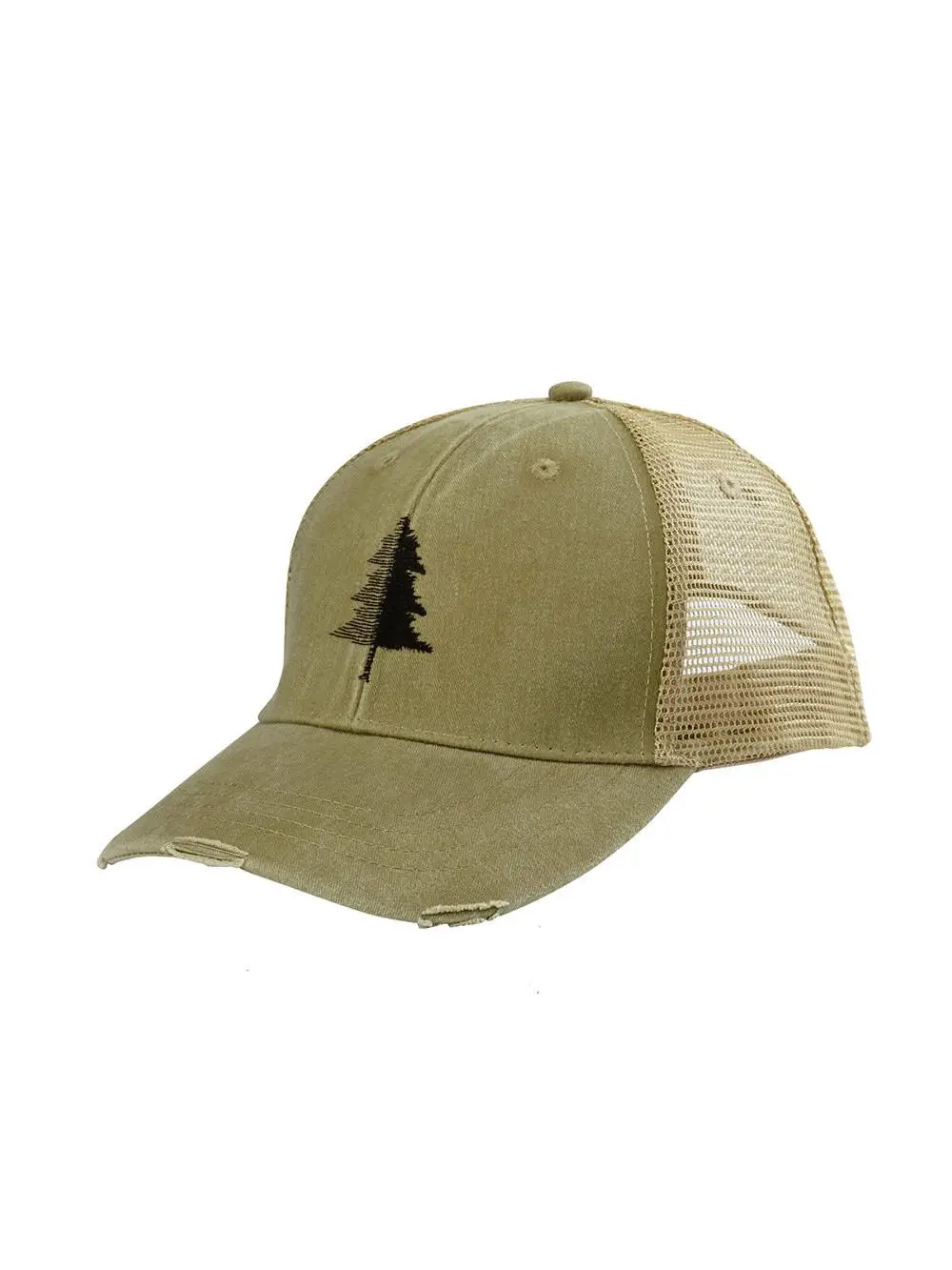 Split Tree Trucker Hat Green