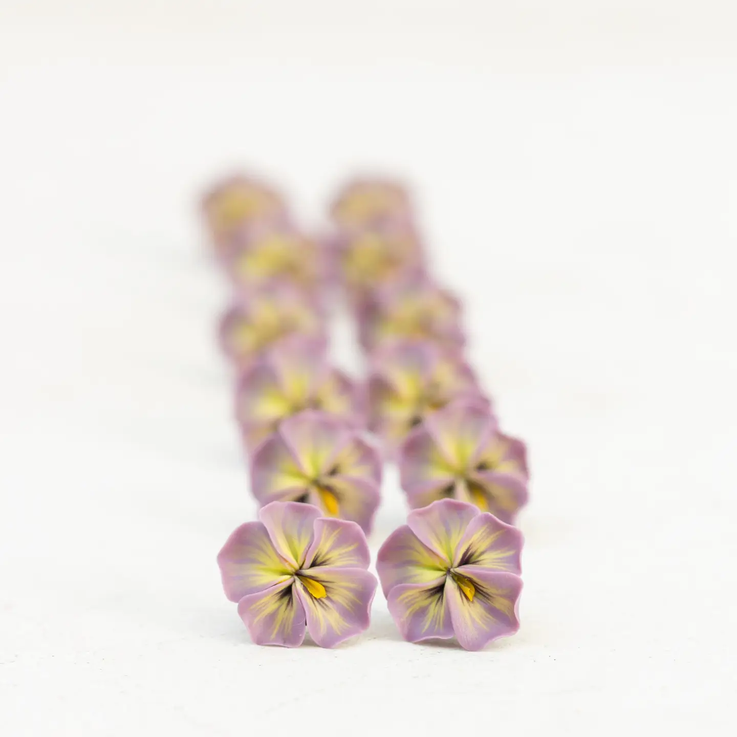 Pastel Pink Pansy Earrings Stud Earrings - Flower Jewelry