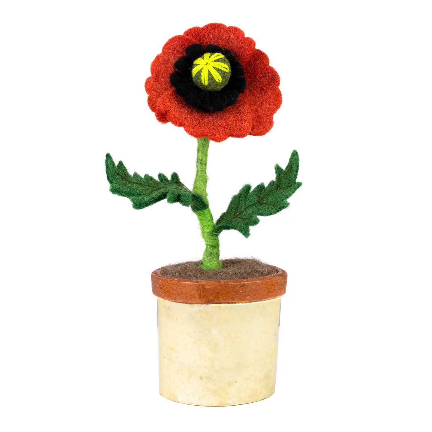 Poppy Felt Potted Flower