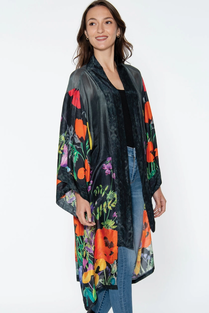 Mitali Kimono - Black Multi Floral