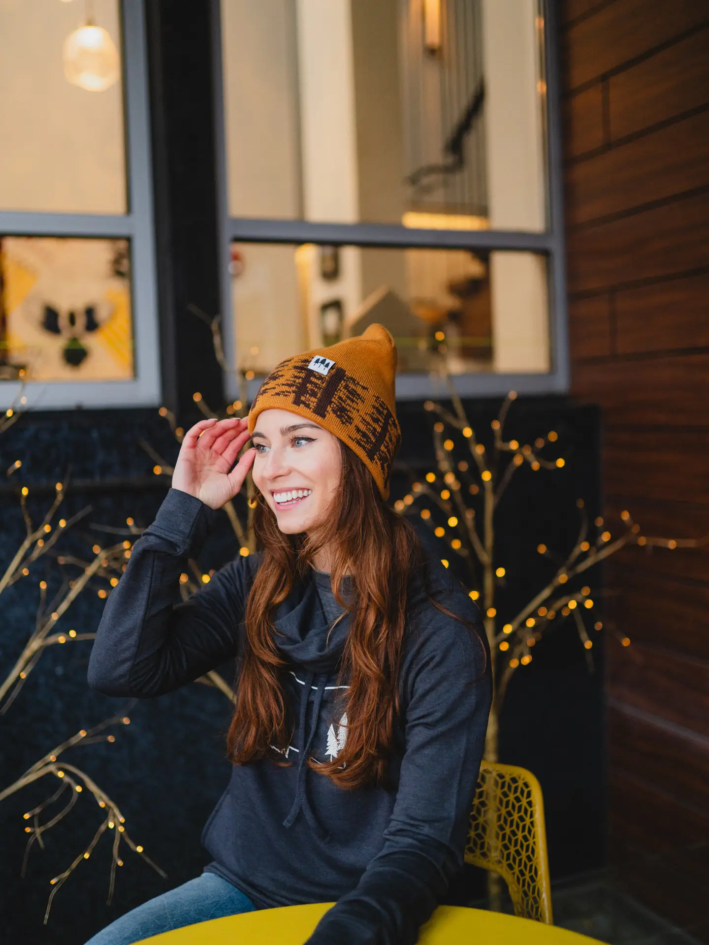 Woodland Foldover Beanie - Amber