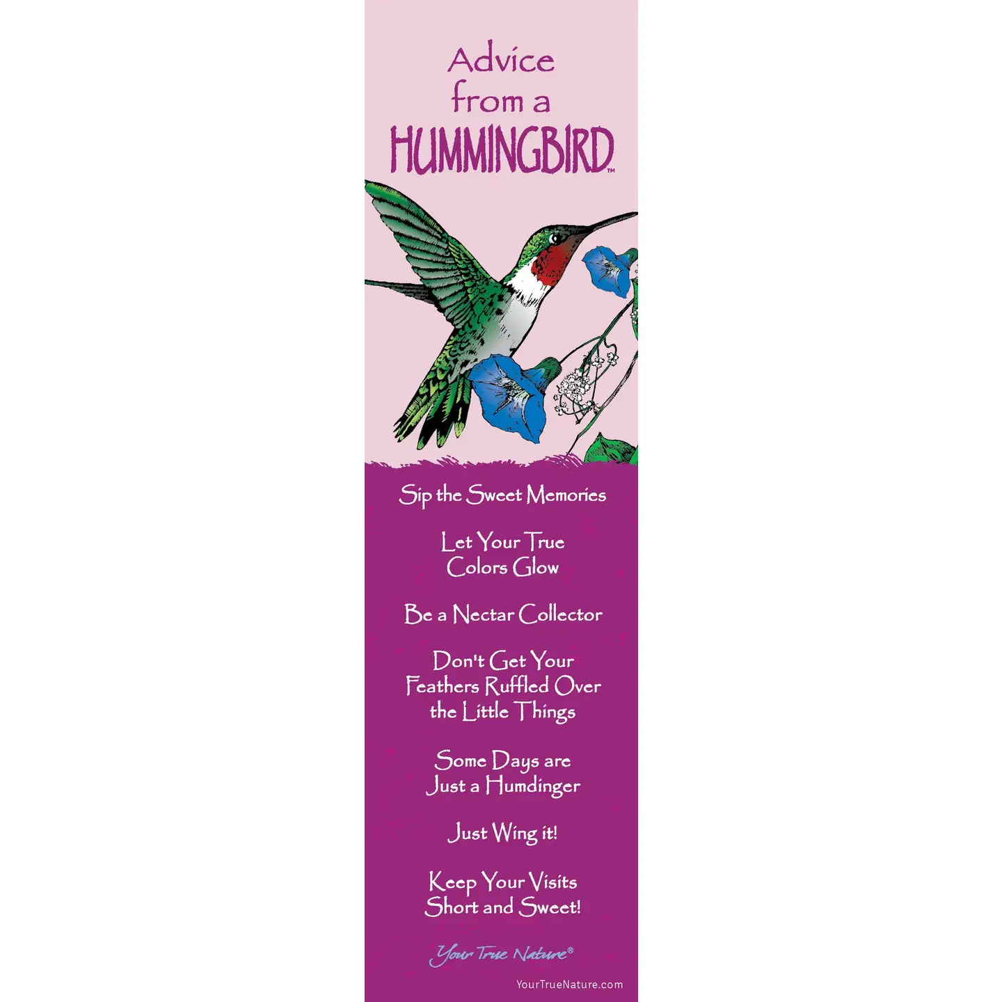 Bookmark Advice from a Hummingbird