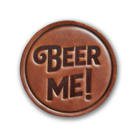 Leather Coaster - Beer Me!