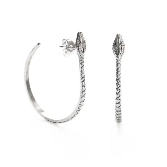 Ophidian Hoops Silver Earrings