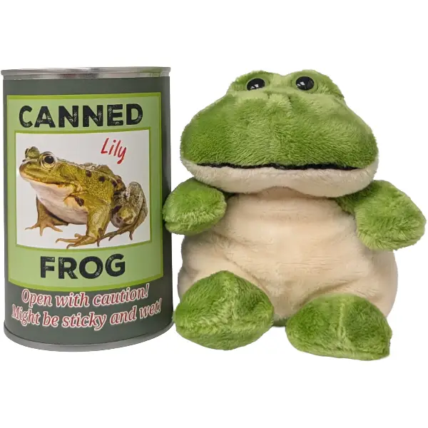 Canned Lily the Frog Stuffed Animal
