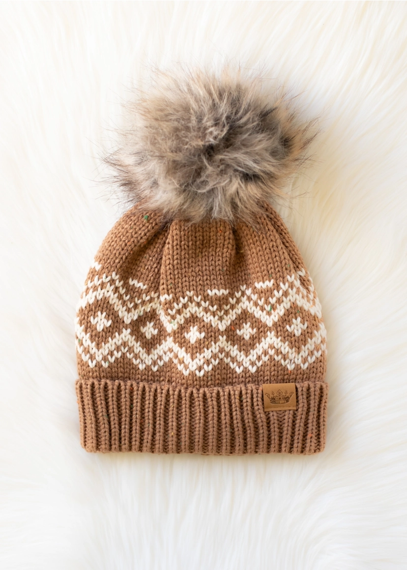 Brown & Speckled Pattered Hat