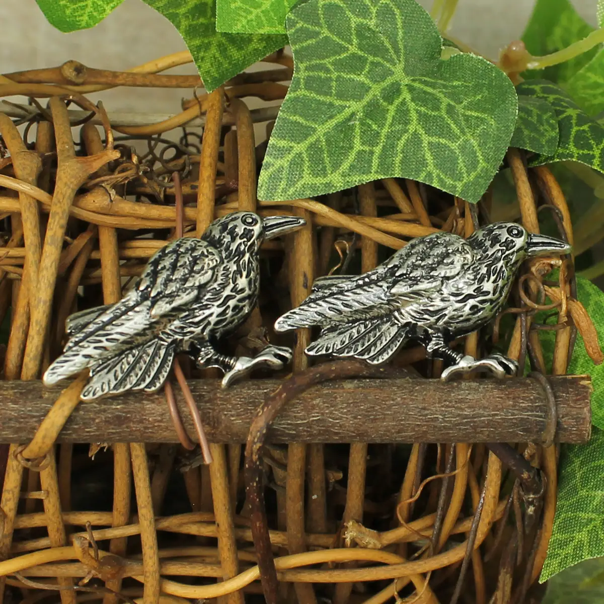 Nevermore Raven Stud Earrings