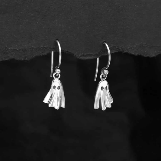 3D Ghost Sterling Silver Earrings