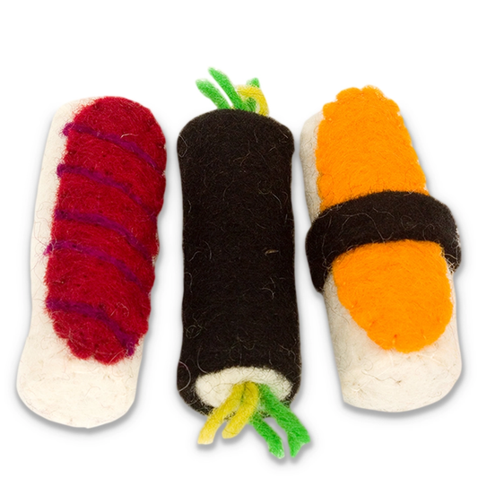 Wool Cat Toys Sushi 3pk