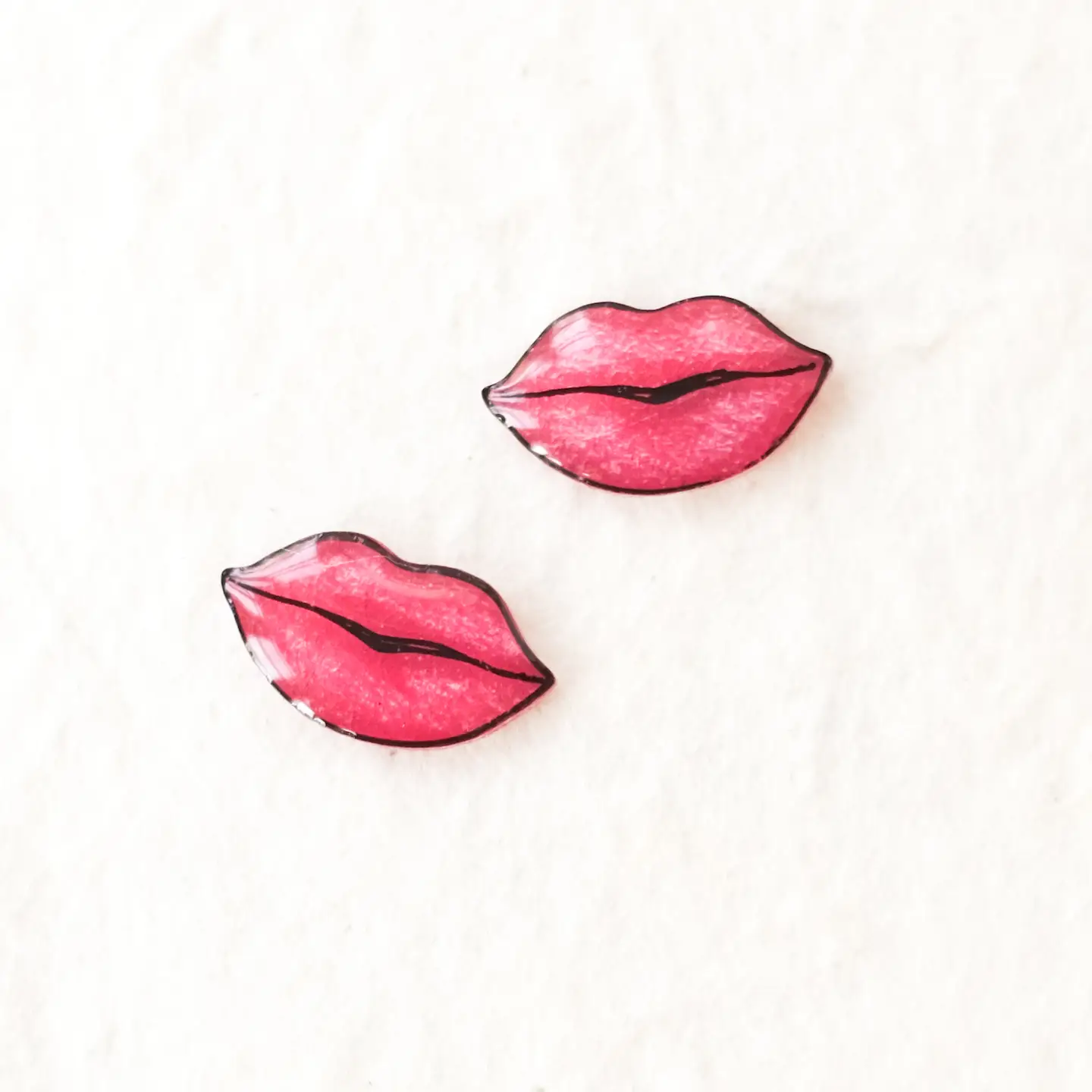 Red Lips Kiss Stud Earrings