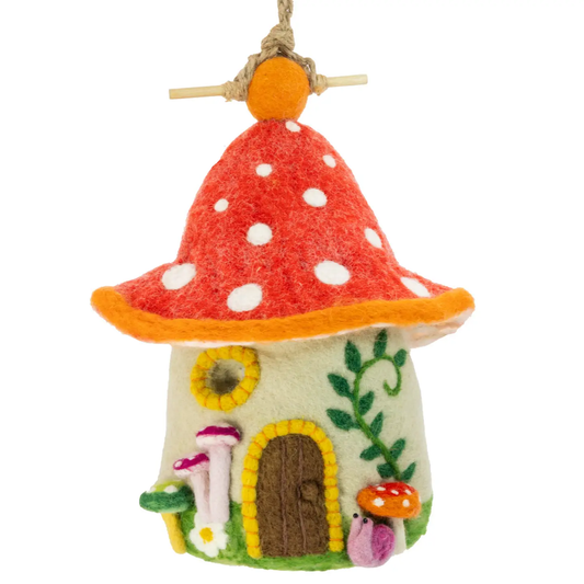 Felted Birdhouse Fungi House