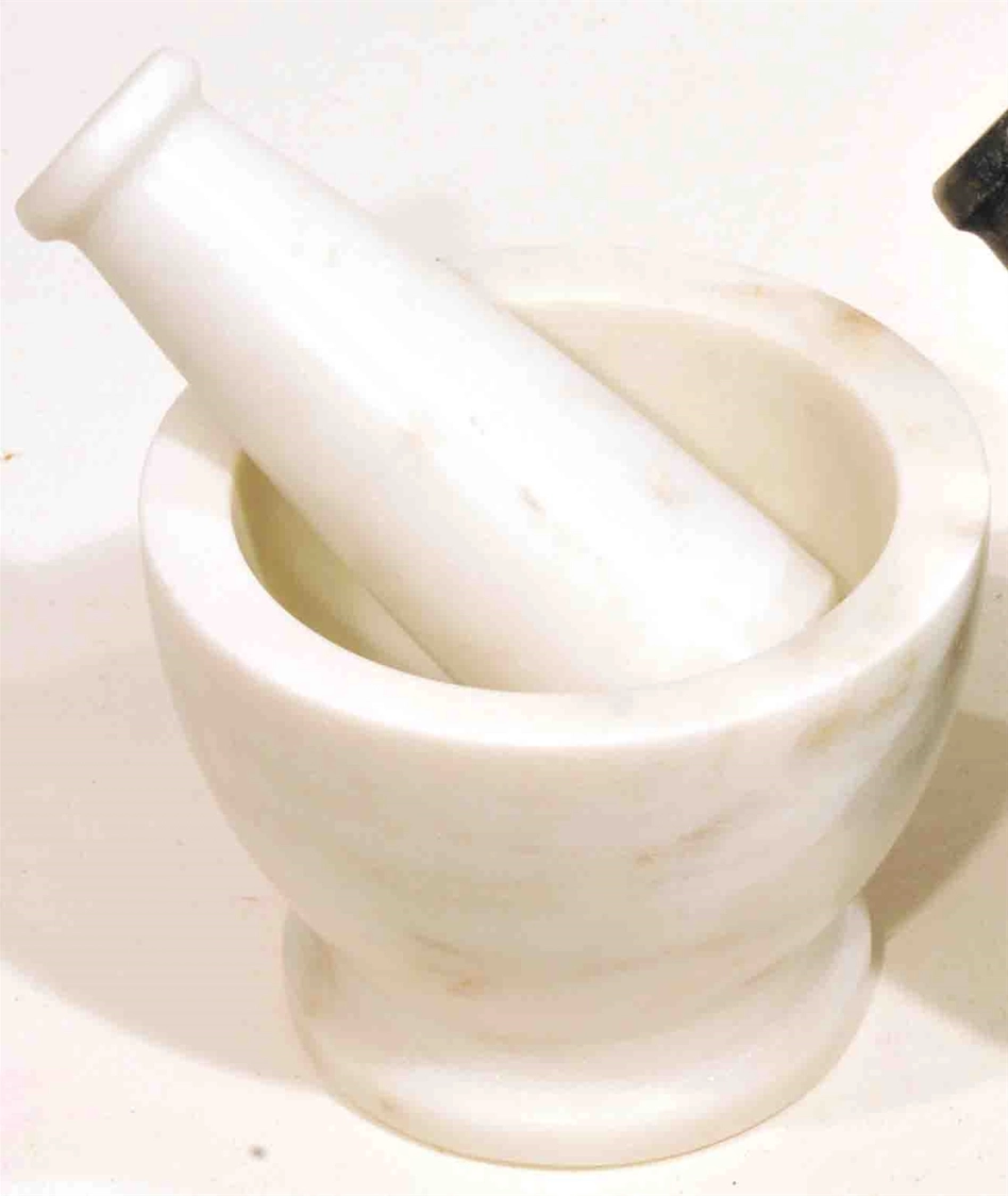 White Marble Mortar and Pestle