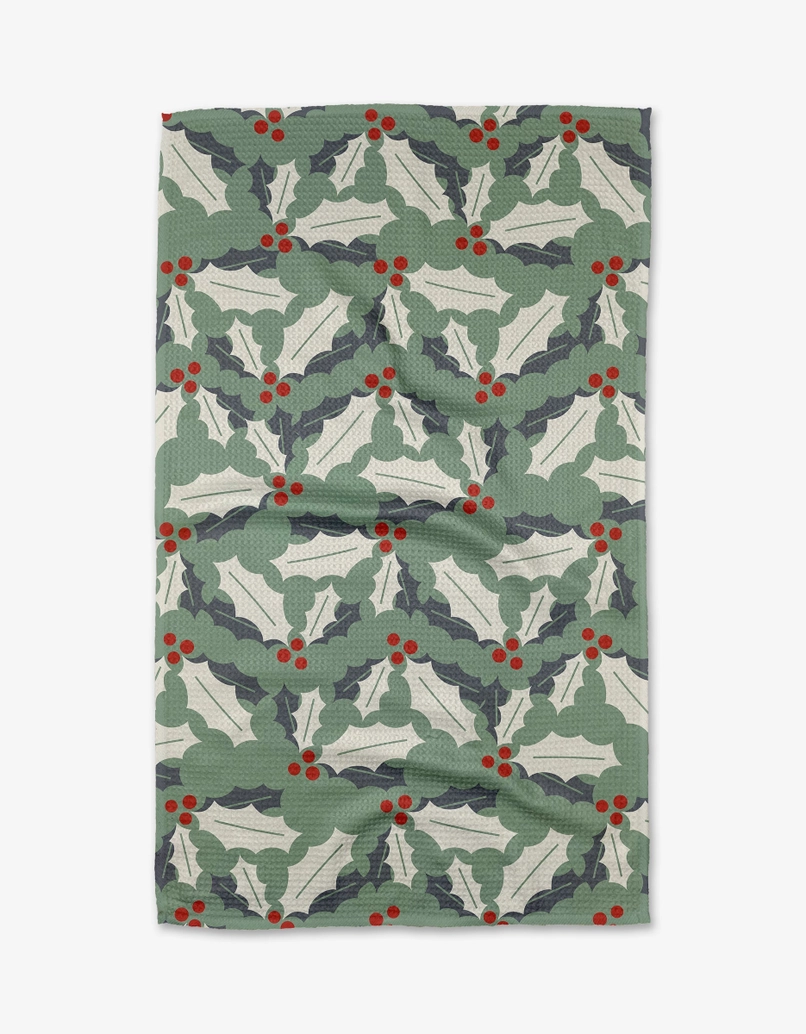 Geometry Tea Towel: Holly Jolly