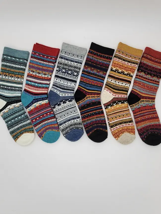 Fair Isle Alpaca Socks