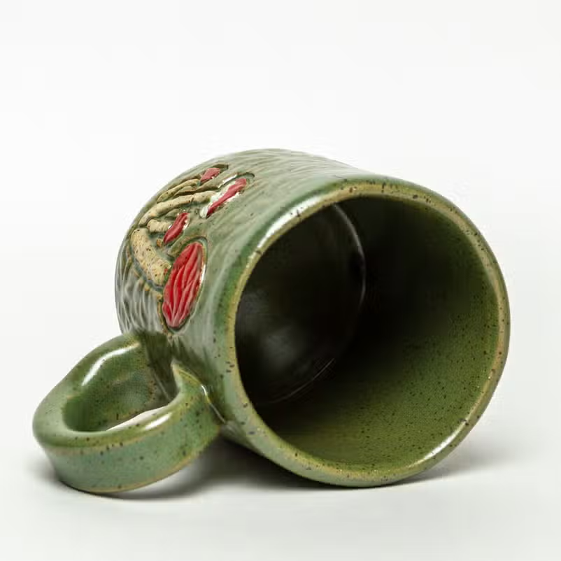 Mushroom Ceramic Mug Green