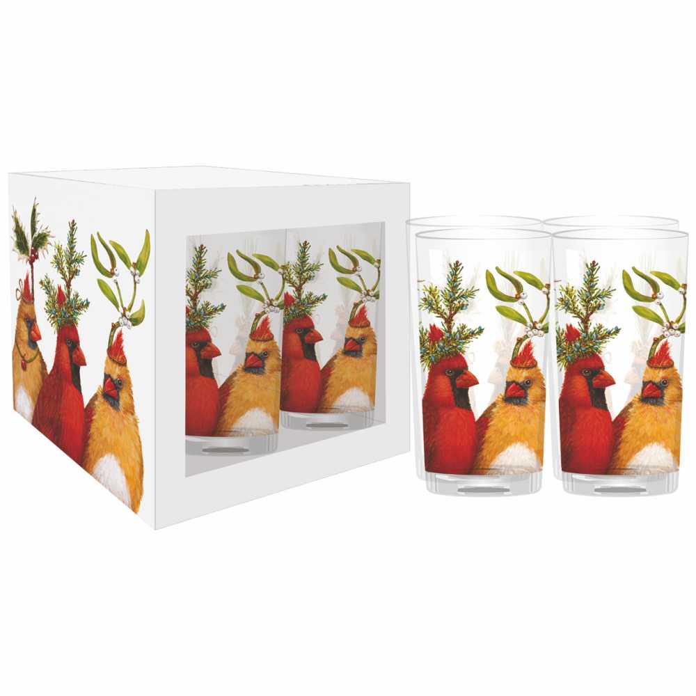 Holiday Party Drinking Glass Set of 4