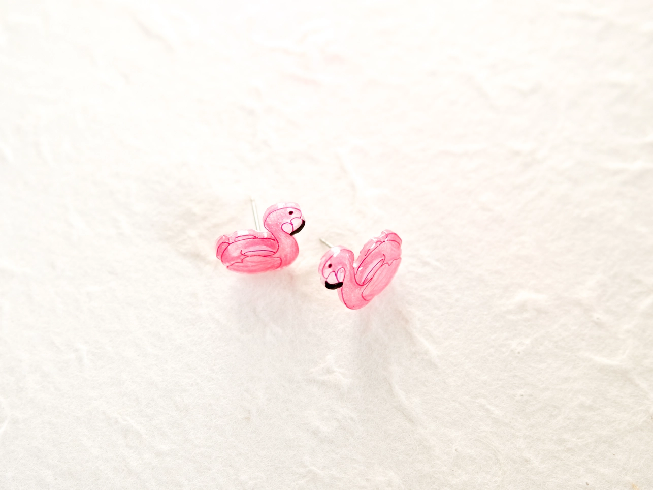 Pink Flamingo Stud Earrings