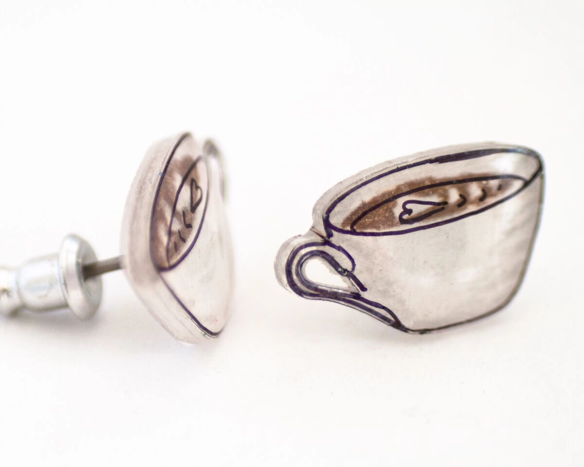 Coffee Latte Stud Earrings