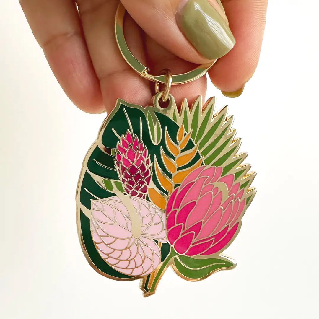 Celeste Tropical Bouquet Flower Keychain