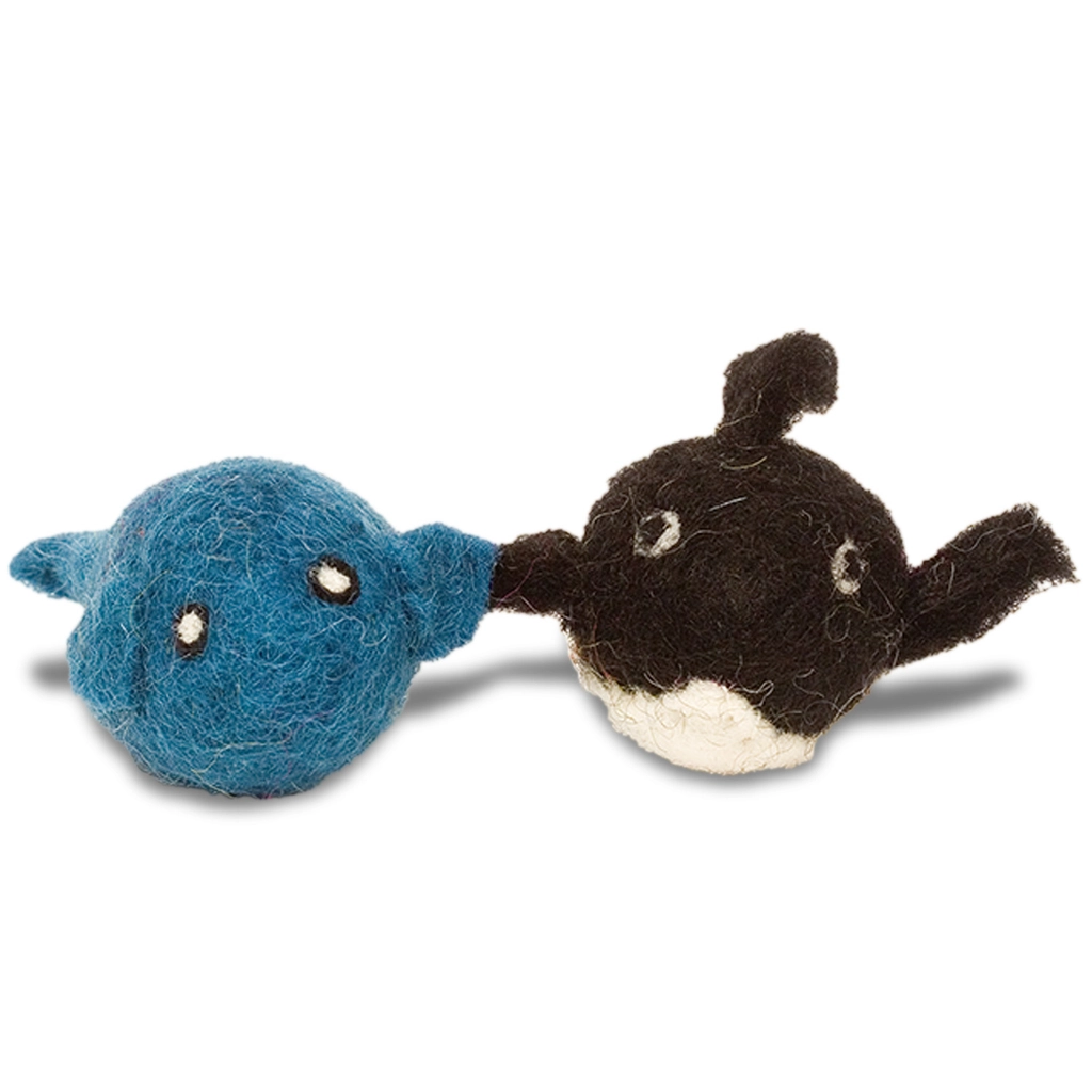 Wool Cat Toys Whale & Orca
