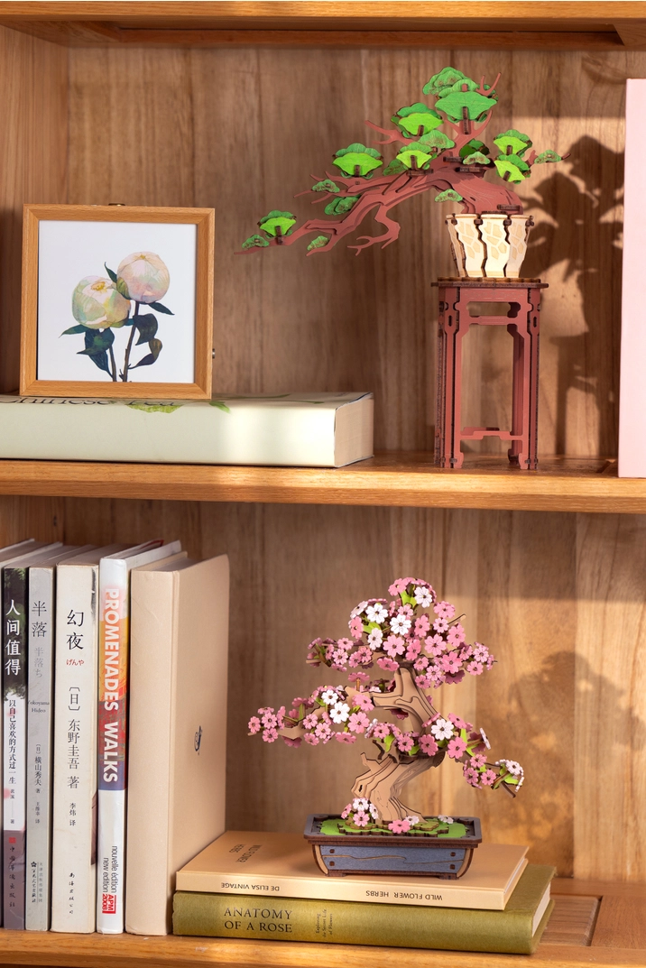 Modern Wooden Puzzle: Sakura Bonsai