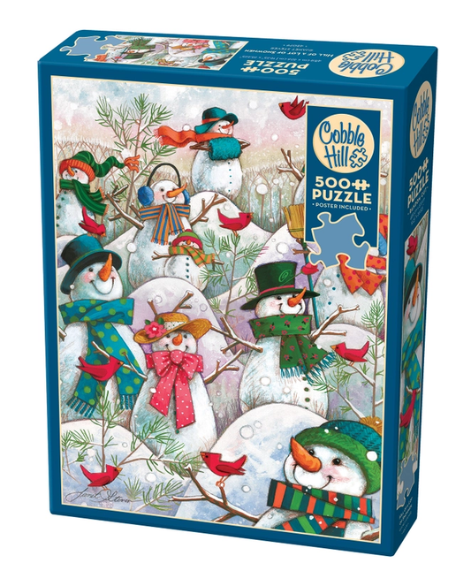 Hill of a Lot of Snowmen Puzzle 500pc