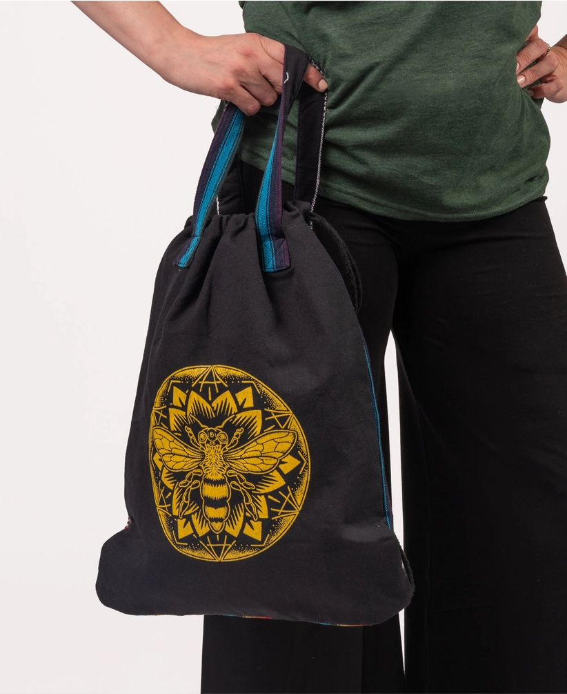 Bee Mandala Cinch Backpack