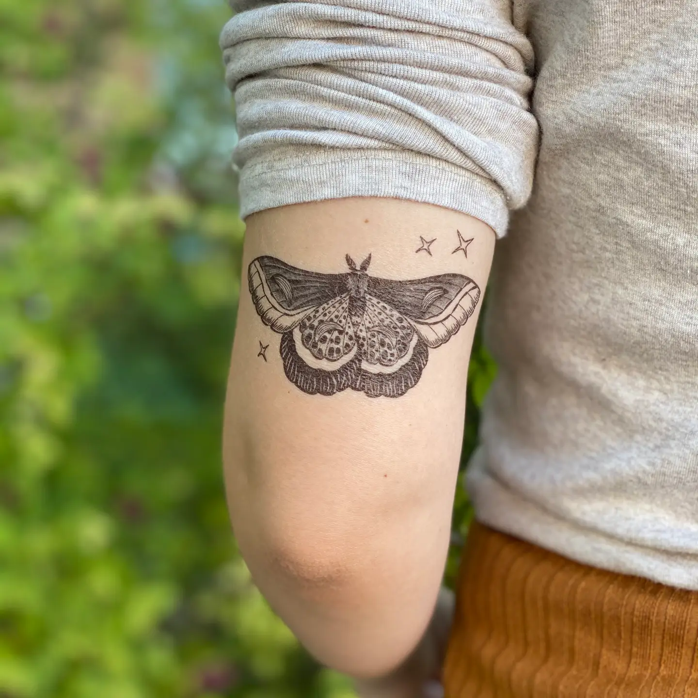 Night Moth Temporary Tattoo