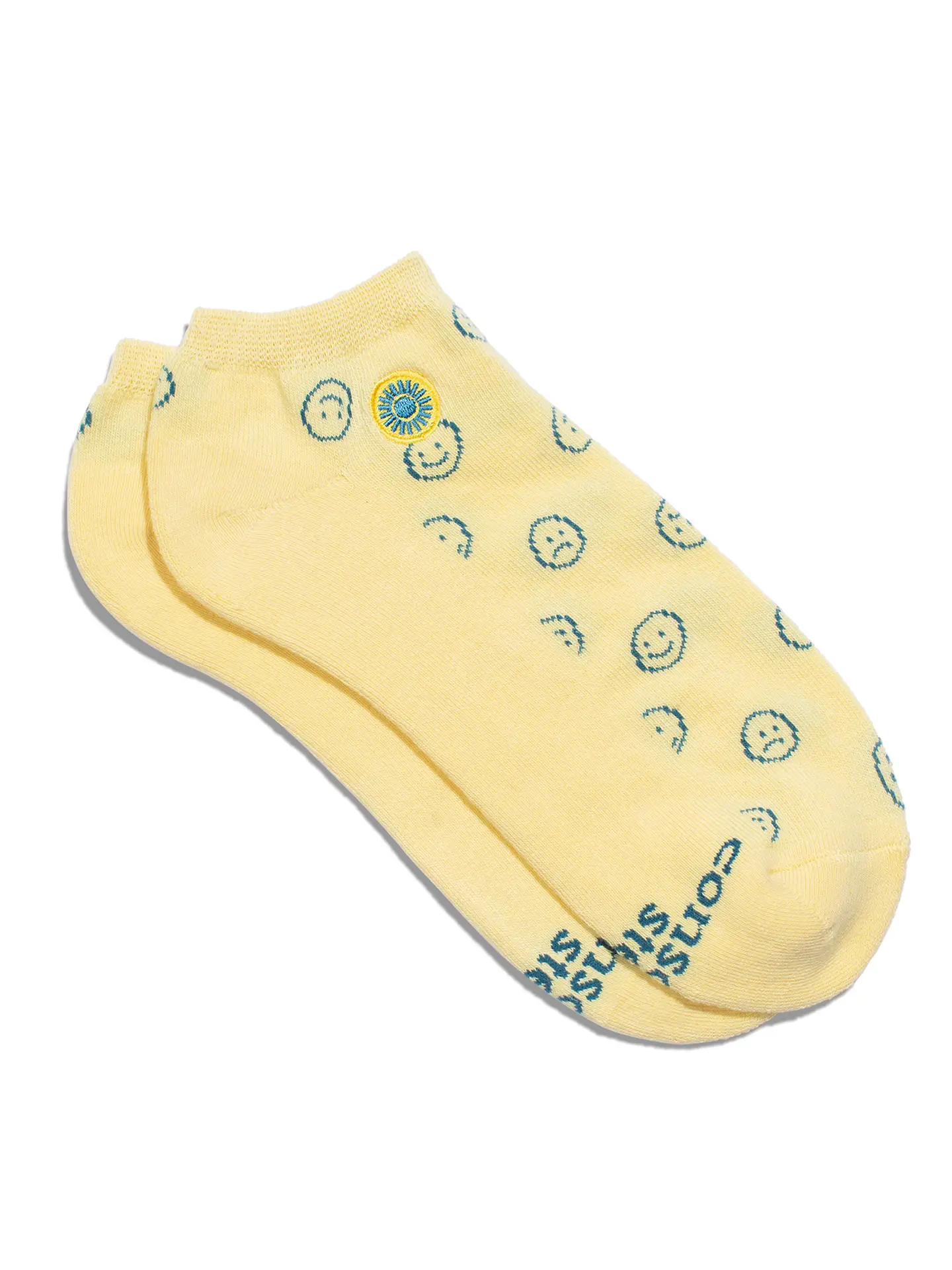 Ankle Socks That Support Mental Health Yellow Smiley Face