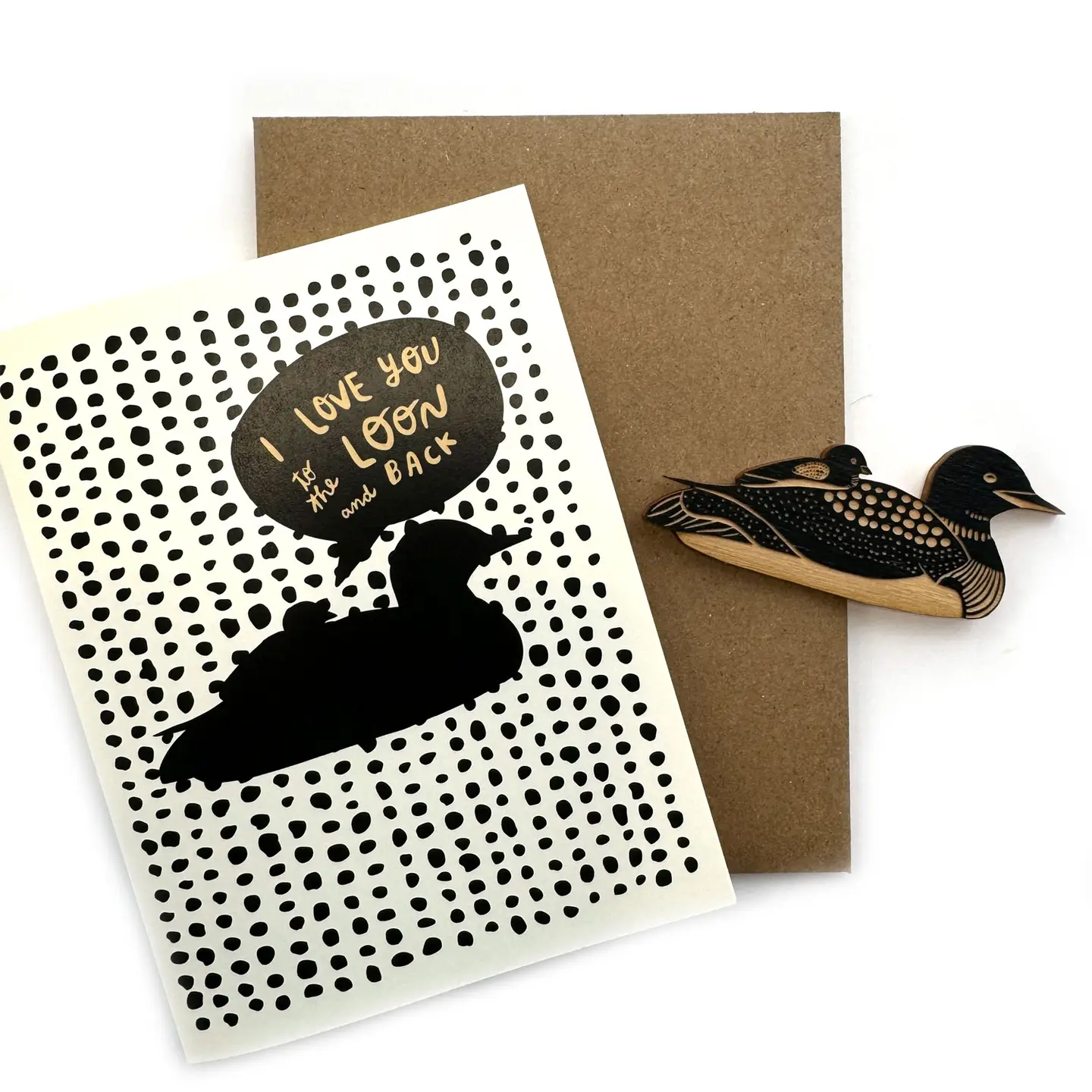 I Love You To The Loon & Back Card w/ Magnet