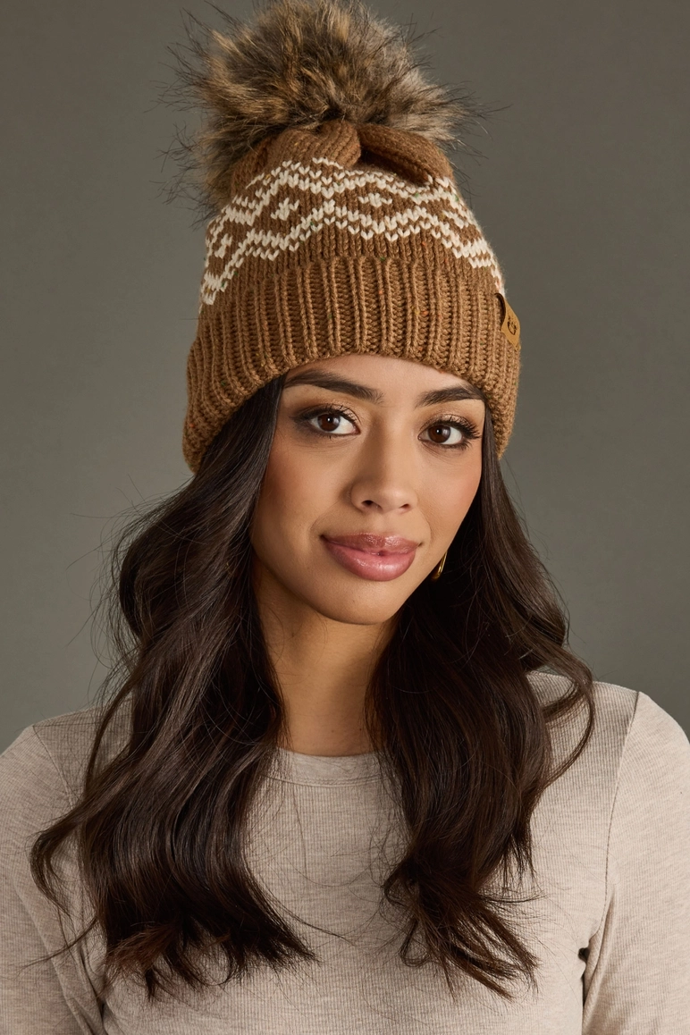 Brown & Speckled Pattered Hat