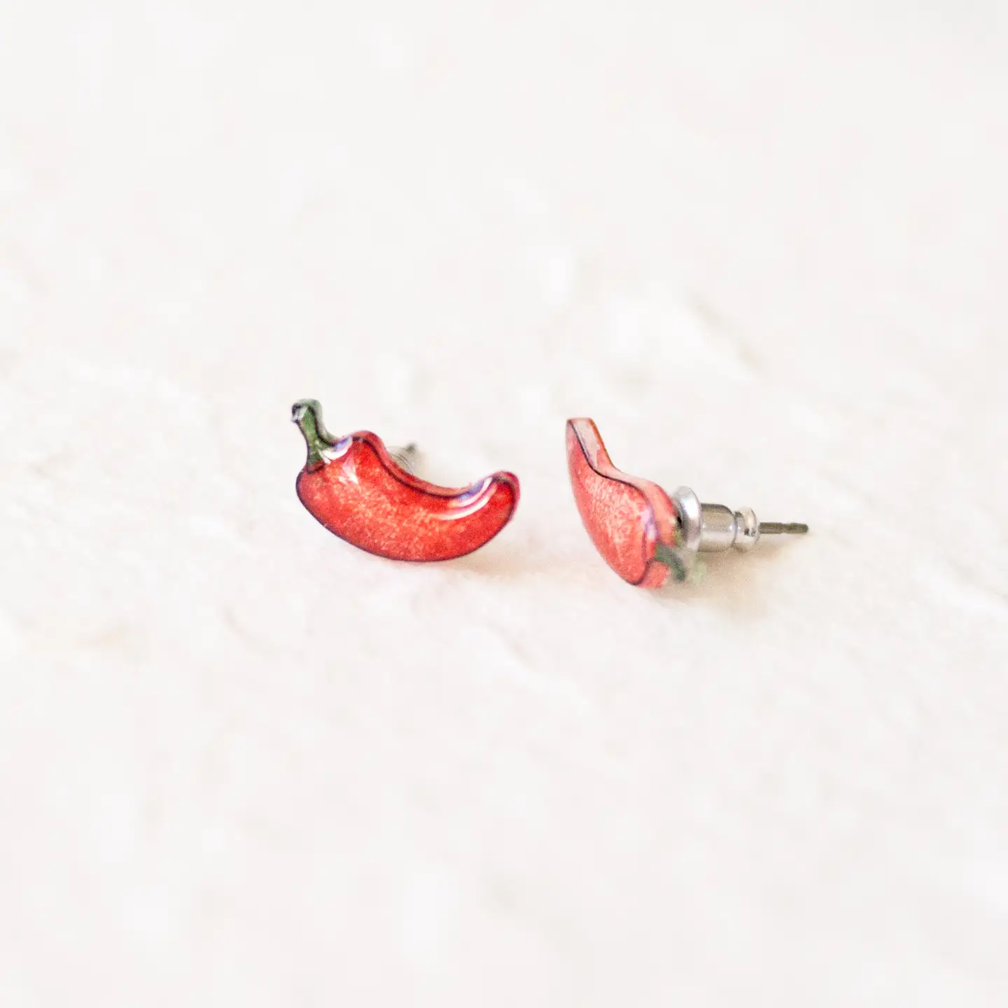 Red Chili Pepper Stud Earrings