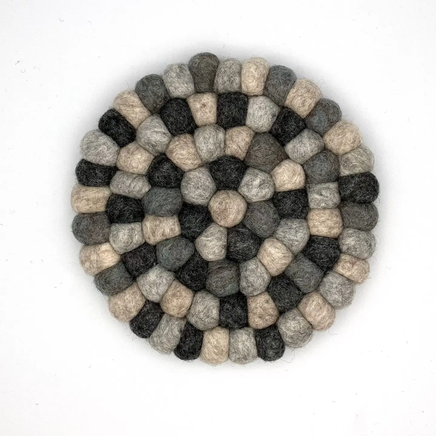 Felted Marbled Trivet - Neutral Greys