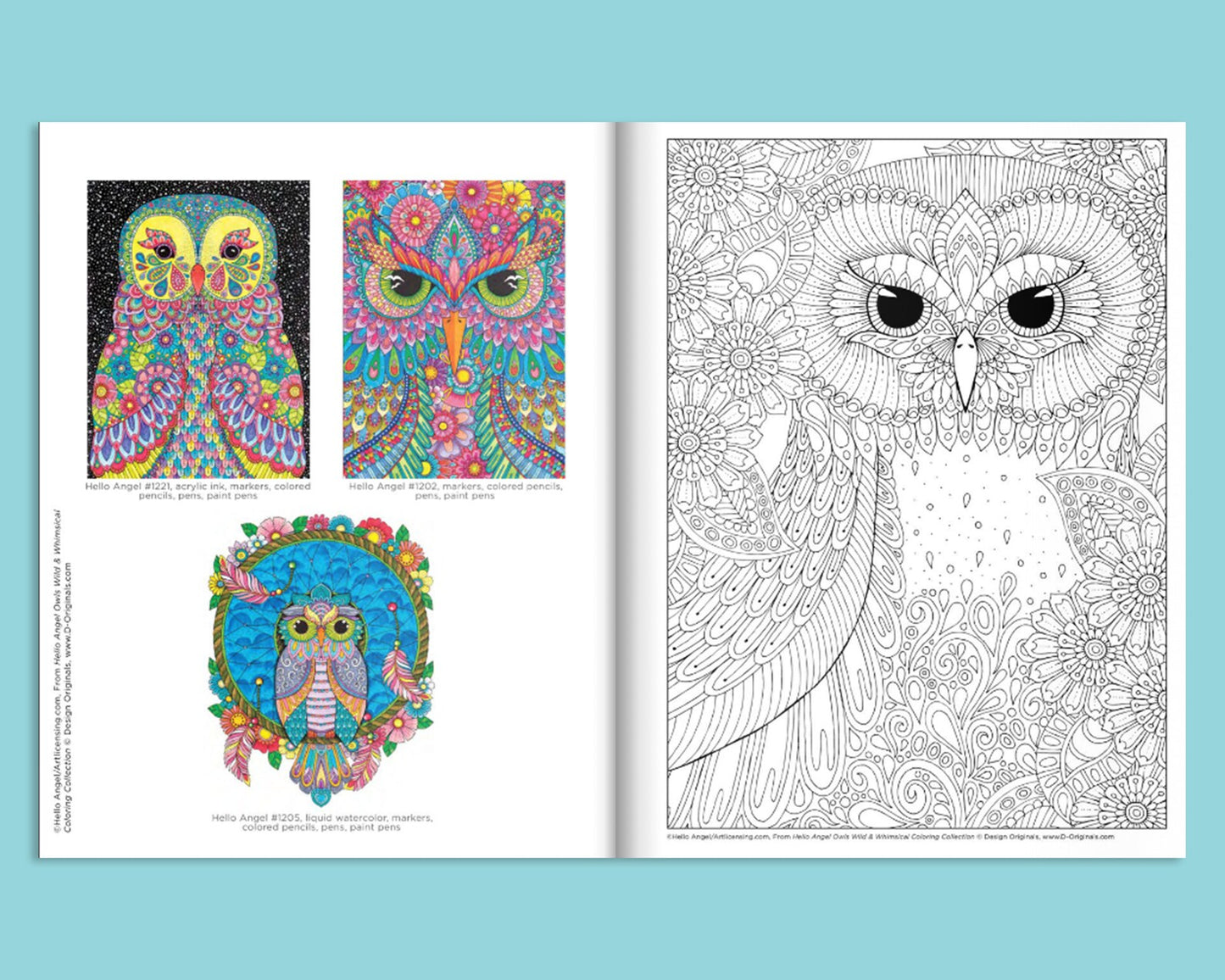 Wild + Whimsical Owls Coloring Book