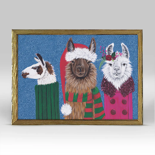 Holiday Fa-La-La Llama Embellished Mini Canvas