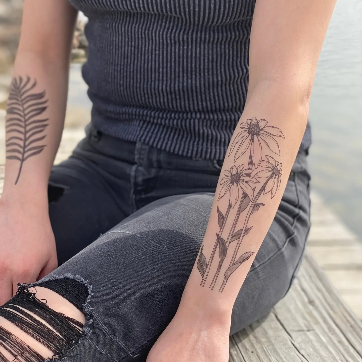 Coneflower Temporary Tattoo